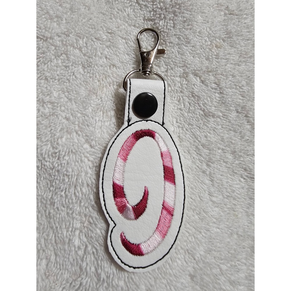 Embroidered Initial O Keychain‎ Bag Charm Backpack Clip On Accessory